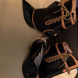 L.A.M.B. Black and Tan Heels